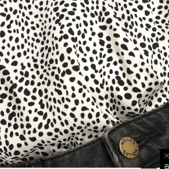 Always Lovely Ivory and Black Print Long Sleeve Bodysuit XS - Picture 4 of 11